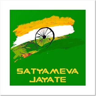 Satyameva Jayate Indian Flag Posters and Art